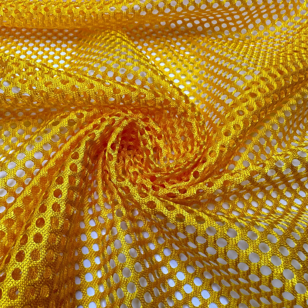 Go For The Gold - Mesh Poly Knit - Yellow - 1M Bundle - True Deadstock fabric Fabric by private - Sustainable Textile | FABCYCLE
