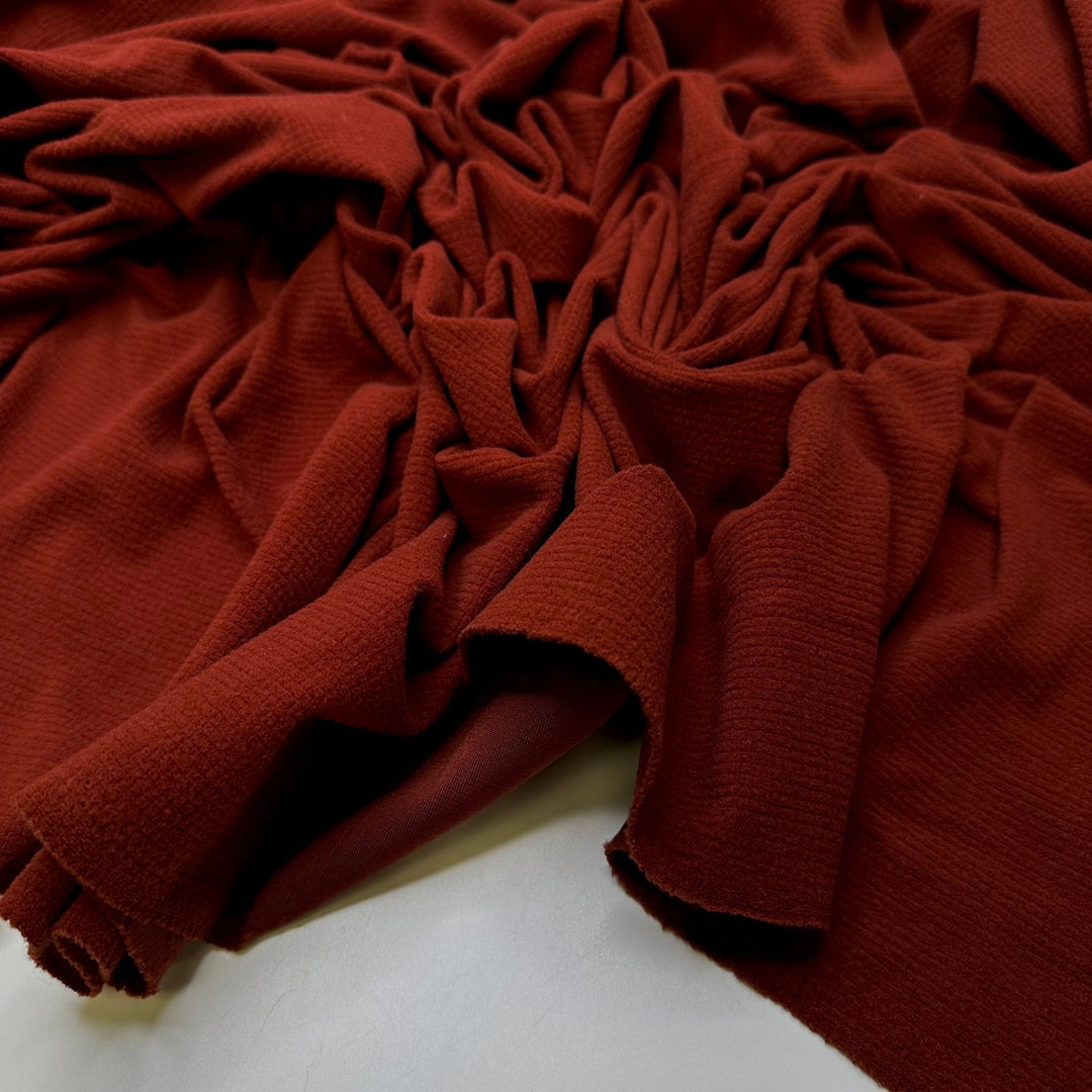 Going Camping - Polyester Blend Knit - Brown - 1.85M Bundle - True Deadstock fabric Fabric by private - Sustainable Textile | FABCYCLE