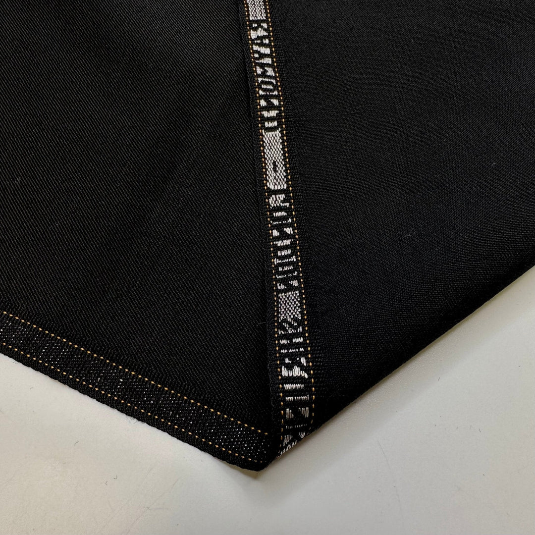 Going To Bed Early - Wool Woven - Black - 1.15M Bundle - True Deadstock fabric Fabric by private - Sustainable Textile | FABCYCLE