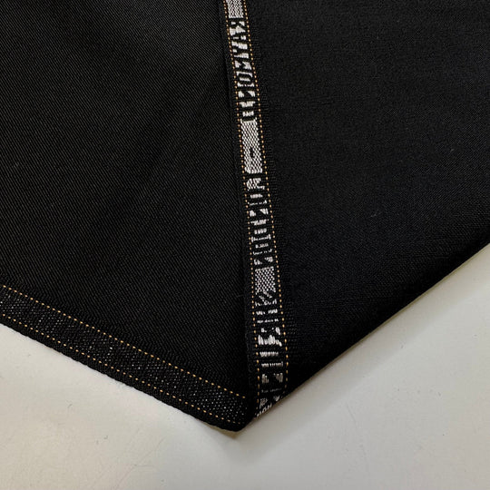 Going To Bed Early - Wool Woven - Black - 1.15M Bundle - True Deadstock fabric Fabric by private - Sustainable Textile | FABCYCLE