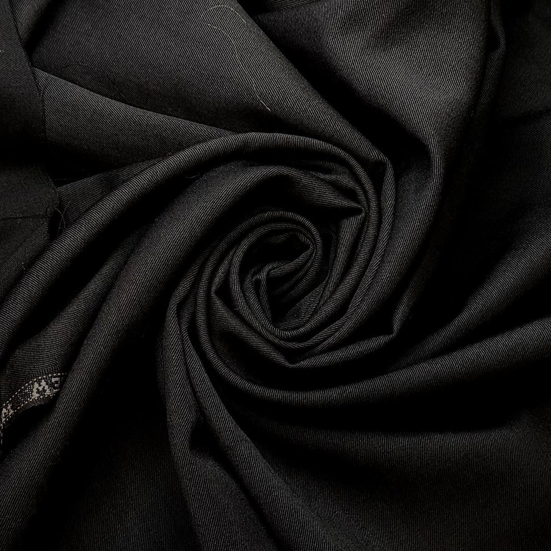 Going To Bed Early - Wool Woven - Black - 1.15M Bundle - True Deadstock fabric Fabric by private - Sustainable Textile | FABCYCLE