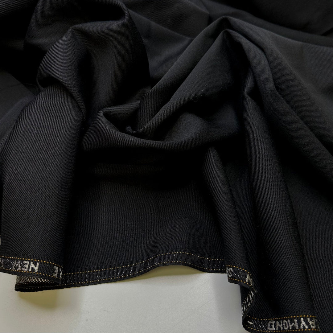 Going To Bed Early - Wool Woven - Black - 1.15M Bundle - True Deadstock fabric Fabric by private - Sustainable Textile | FABCYCLE