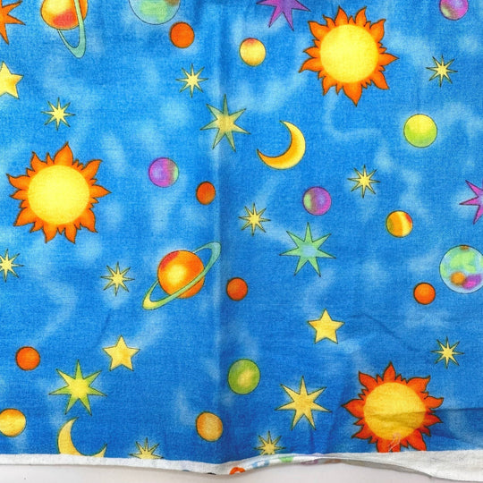 Going To The Planetarium - Cotton Woven - Blue Multi Space - 1.3M Bundle - True Deadstock fabric Fabric by private - Sustainable Textile | FABCYCLE