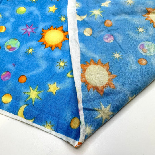 Going To The Planetarium - Cotton Woven - Blue Multi Space - 1.3M Bundle - True Deadstock fabric Fabric by private - Sustainable Textile | FABCYCLE