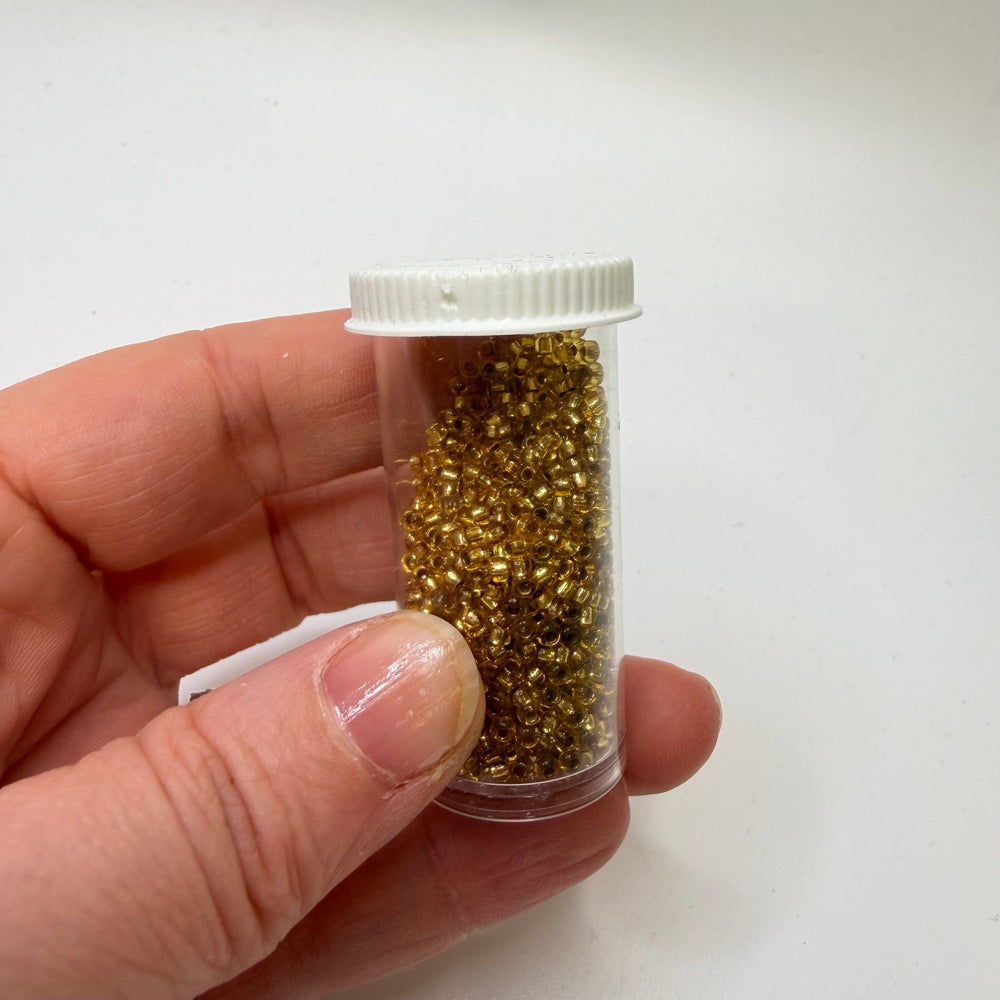 Gold Iridescent Seed Beads Beads - Gold - 200 Pack - True Deadstock supplies Fabric by private - Sustainable Textile | FABCYCLE
