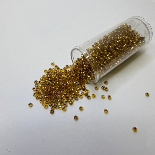 Gold Iridescent Seed Beads Beads - Gold - 200 Pack - True Deadstock supplies Fabric by private - Sustainable Textile | FABCYCLE
