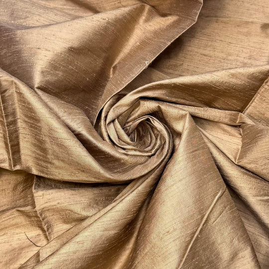 Gold Setting - Raw Silk Silk Woven - Gold - 0.85M Bundle - True Deadstock fabric Fabric by private - Sustainable Textile | FABCYCLE