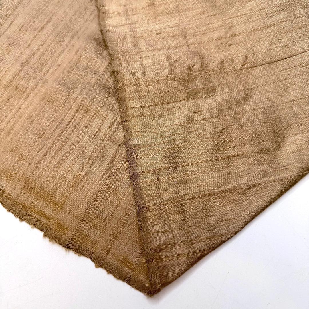Gold Setting - Raw Silk Silk Woven - Gold - 0.85M Bundle - True Deadstock fabric Fabric by private - Sustainable Textile | FABCYCLE