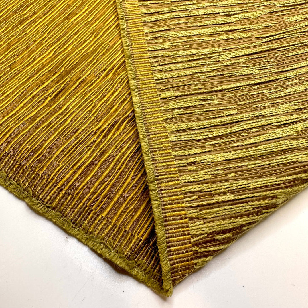 Golden Candle Light - Satin Ribbing Tapestry Weave Poly/Acrylic Woven - Yellow/Gold - 1.1M Bundle - True Deadstock fabric Fabric by private - Sustainable Textile | FABCYCLE