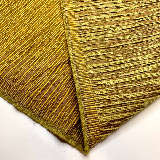 Golden Candle Light - Satin Ribbing Tapestry Weave Poly/Acrylic Woven - Yellow/Gold - 1.1M Bundle - True Deadstock fabric Fabric by private - Sustainable Textile | FABCYCLE