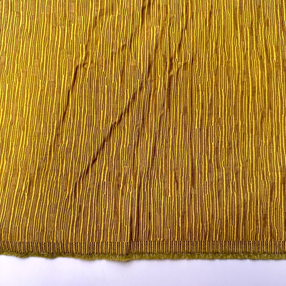 Golden Candle Light - Satin Ribbing Tapestry Weave Poly/Acrylic Woven - Yellow/Gold - 1.1M Bundle - True Deadstock fabric Fabric by private - Sustainable Textile | FABCYCLE