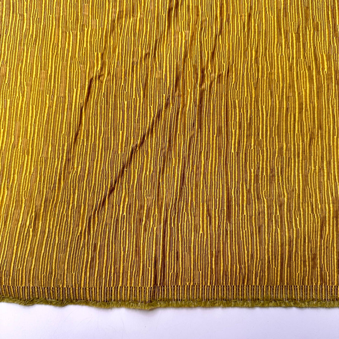 Golden Candle Light - Satin Ribbing Tapestry Weave Poly/Acrylic Woven - Yellow/Gold - 1.1M Bundle - True Deadstock fabric Fabric by private - Sustainable Textile | FABCYCLE