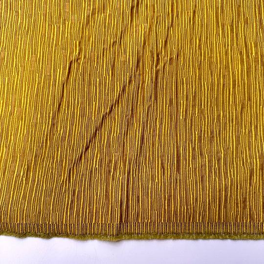 Golden Candle Light - Satin Ribbing Tapestry Weave Poly/Acrylic Woven - Yellow/Gold - 1.1M Bundle - True Deadstock fabric Fabric by private - Sustainable Textile | FABCYCLE