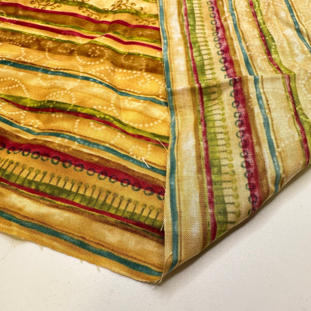 Golden Guide Lines - Cotton Woven - Gold Multi Stripes - 1.2M Bundle - True Deadstock fabric Fabric by private - Sustainable Textile | FABCYCLE