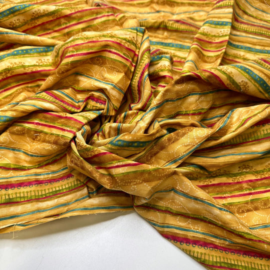 Golden Guide Lines - Cotton Woven - Gold Multi Stripes - 1.2M Bundle - True Deadstock fabric Fabric by private - Sustainable Textile | FABCYCLE