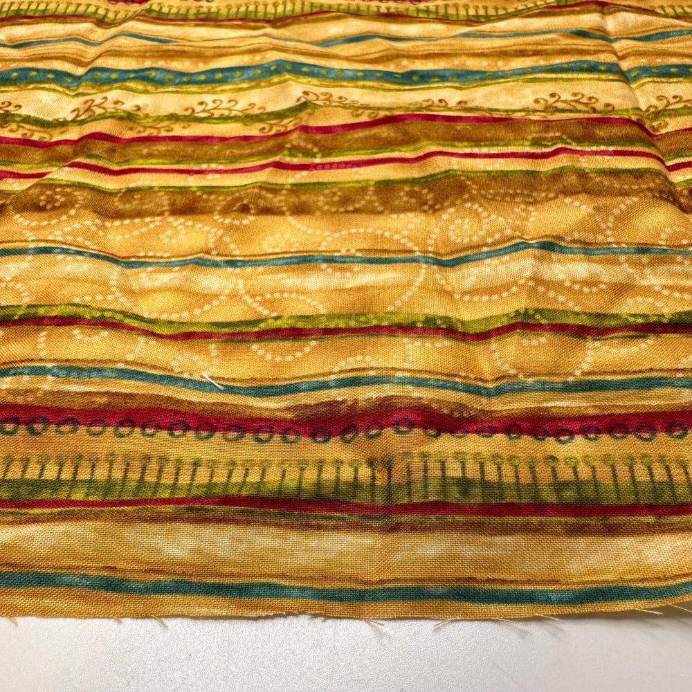 Golden Guide Lines - Cotton Woven - Gold Multi Stripes - 1.2M Bundle - True Deadstock fabric Fabric by private - Sustainable Textile | FABCYCLE