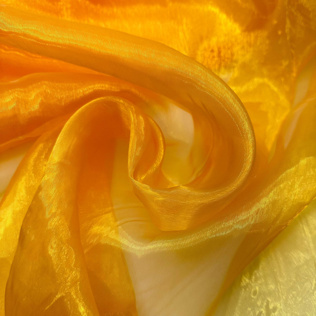 Golden Hour - Organza Poly Woven - Yellow - Bundles - True Deadstock fabric Fabric by private - Sustainable Textile | FABCYCLE