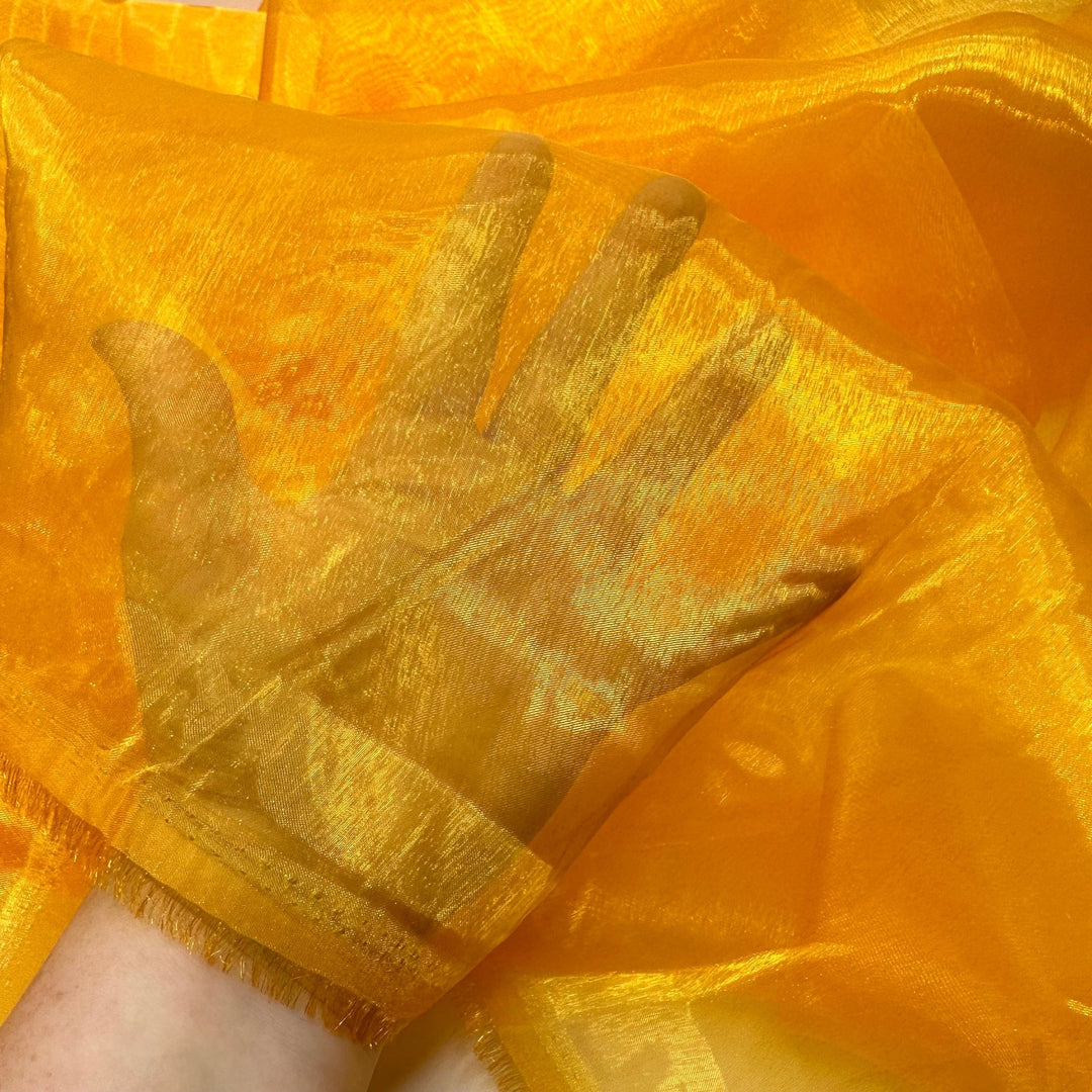 Golden Hour - Organza Poly Woven - Yellow - Bundles - True Deadstock fabric Fabric by private - Sustainable Textile | FABCYCLE