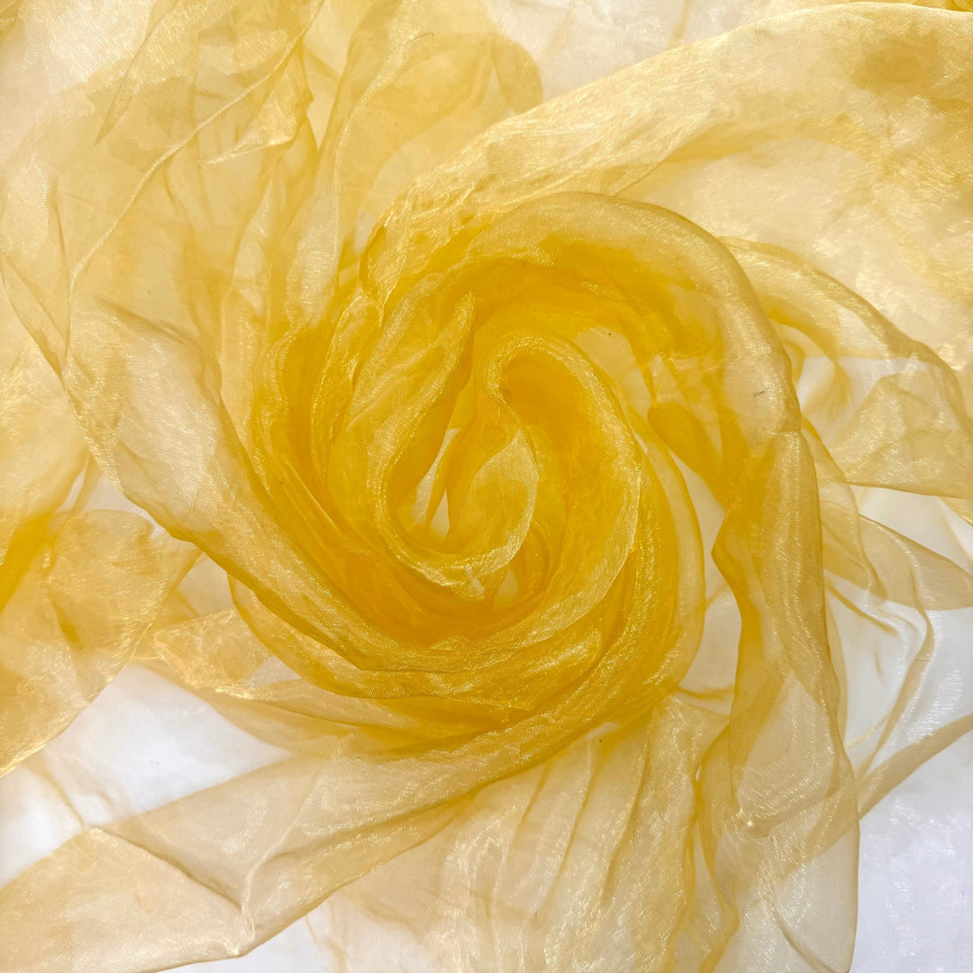 Golden Hour Wedding Photos - Organza Poly Woven - Gold - 2M Bundle - True Deadstock fabric Fabric by private - Sustainable Textile | FABCYCLE
