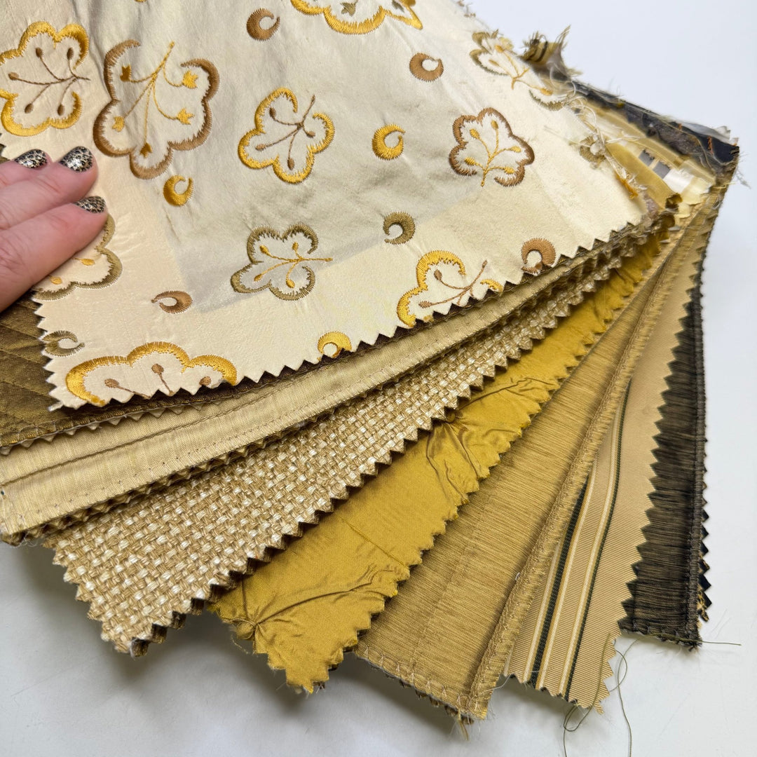 Golden Luck - Home Décor Sample Books - Small Square - True Deadstock fabric Fabric by private - Sustainable Textile | FABCYCLE