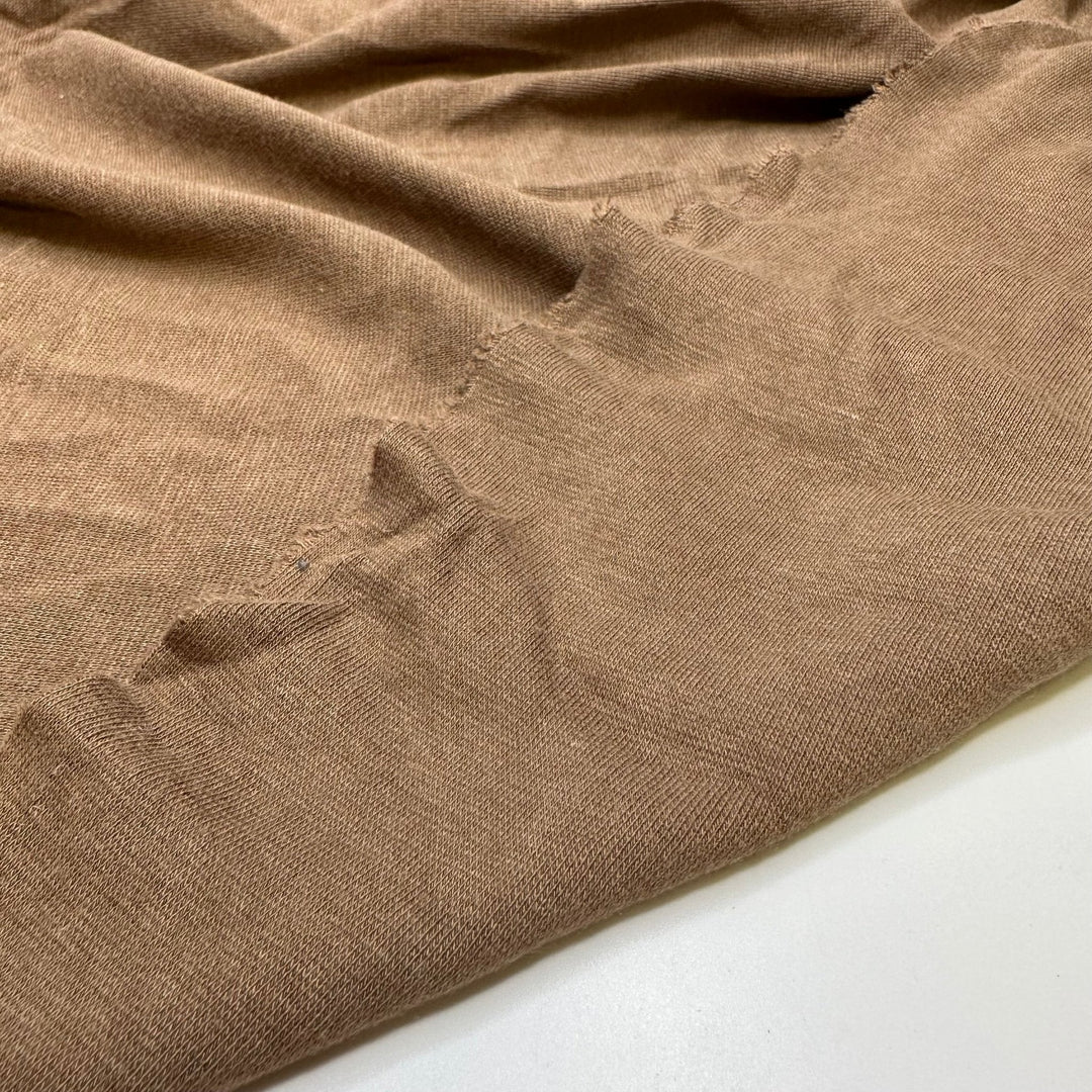 Good Coffee - Rib Knit Bamboo/Cotton Knit - Light Brown - Bundles - True Deadstock fabric Fabric by private - Sustainable Textile | FABCYCLE