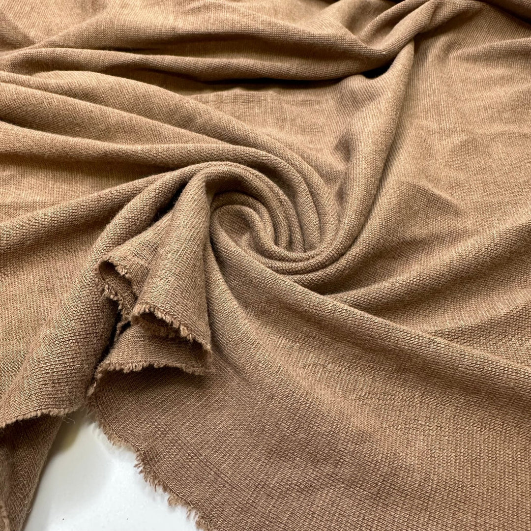 Good Coffee - Rib Knit Bamboo/Cotton Knit - Light Brown - Bundles - True Deadstock fabric Fabric by private - Sustainable Textile | FABCYCLE