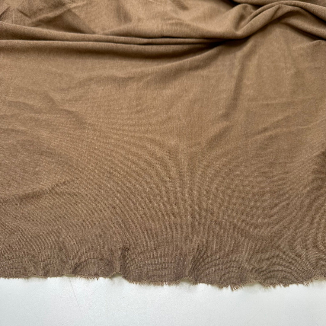 Good Coffee - Rib Knit Bamboo/Cotton Knit - Light Brown - Bundles - True Deadstock fabric Fabric by private - Sustainable Textile | FABCYCLE