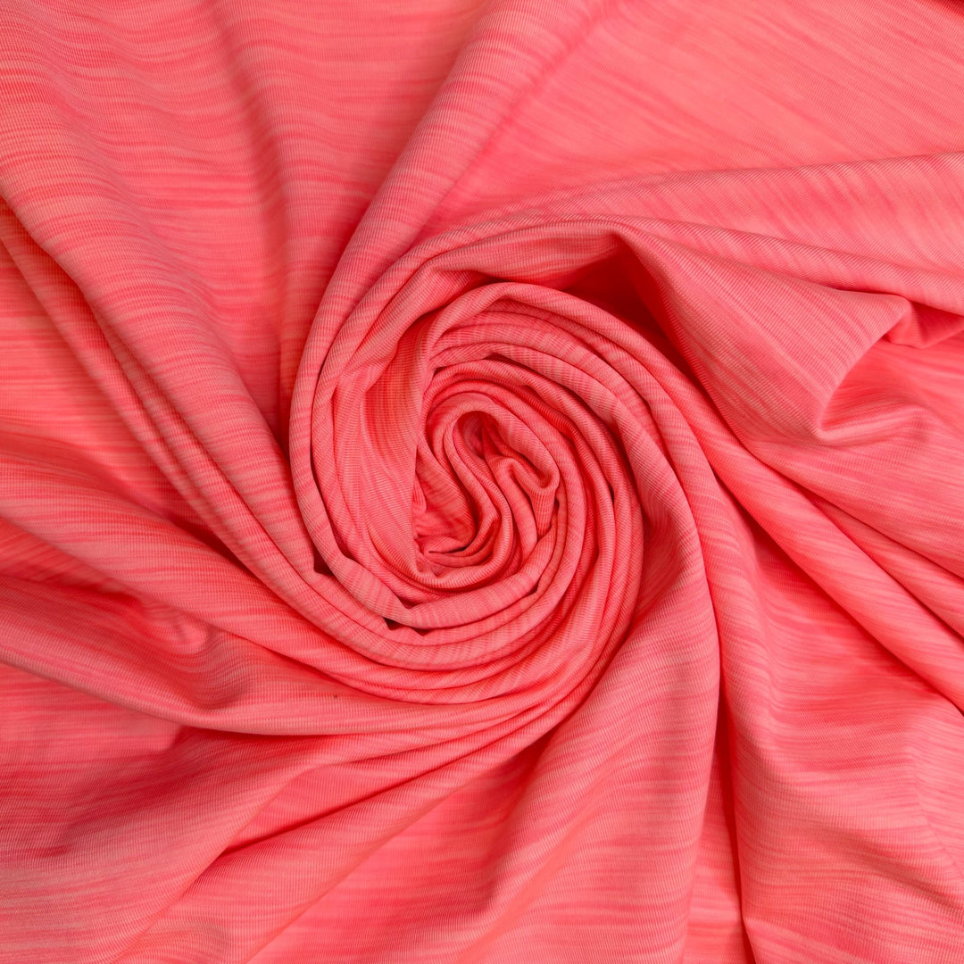 Good Dance Moves - Jersey Fleece Polyester Blend Knit - Neon Coral - 0.75M Bundle - True Deadstock fabric Fabric by private - Sustainable Textile | FABCYCLE