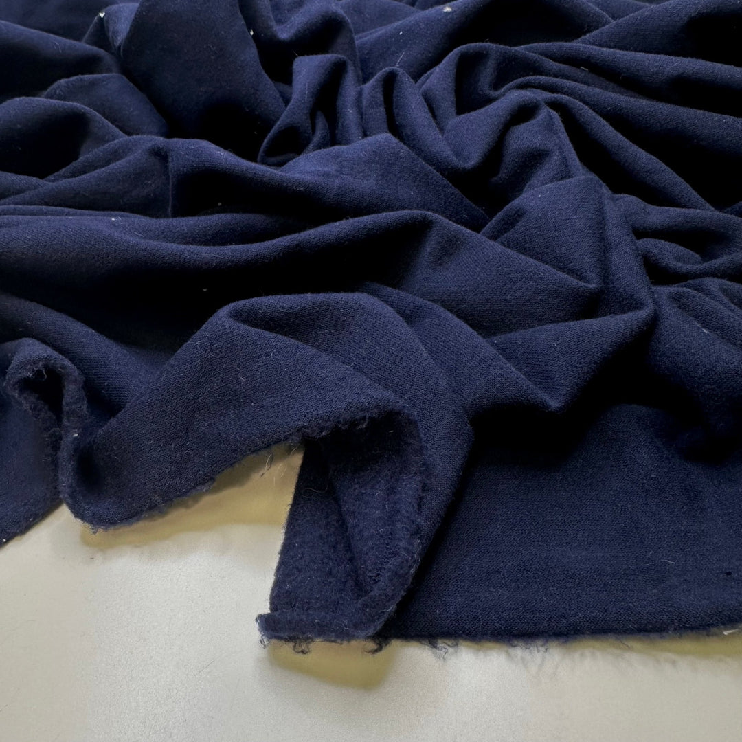 Good Fishing Stories - Jersey Fleece Cotton Knit - Navy - 2.6M Bundle - True Deadstock fabric Fabric by private - Sustainable Textile | FABCYCLE