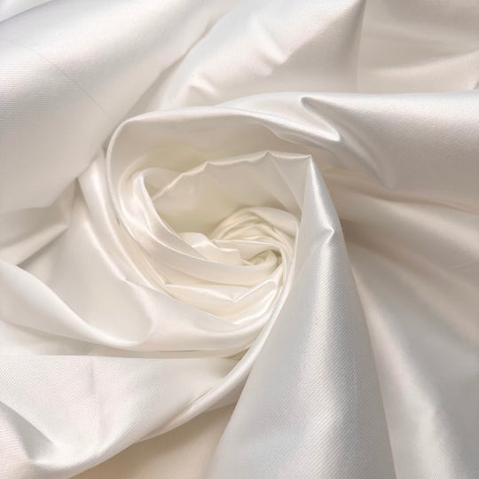 Good Foundations - Metallic Twill Taffeta Sateen Poly Woven - Off White - Bundles - True Deadstock fabric Fabric by private - Sustainable Textile | FABCYCLE