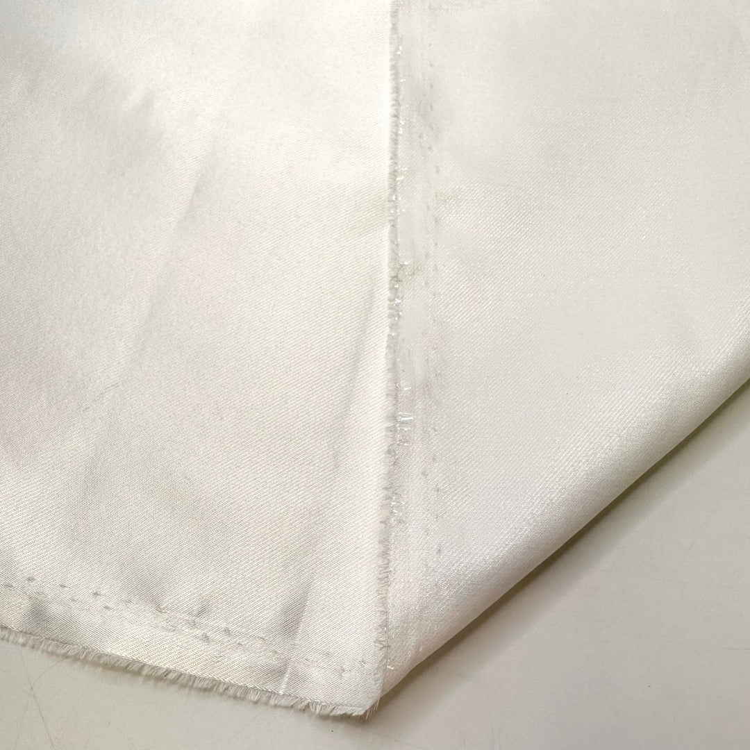 Good Foundations - Metallic Twill Taffeta Sateen Poly Woven - Off White - Bundles - True Deadstock fabric Fabric by private - Sustainable Textile | FABCYCLE