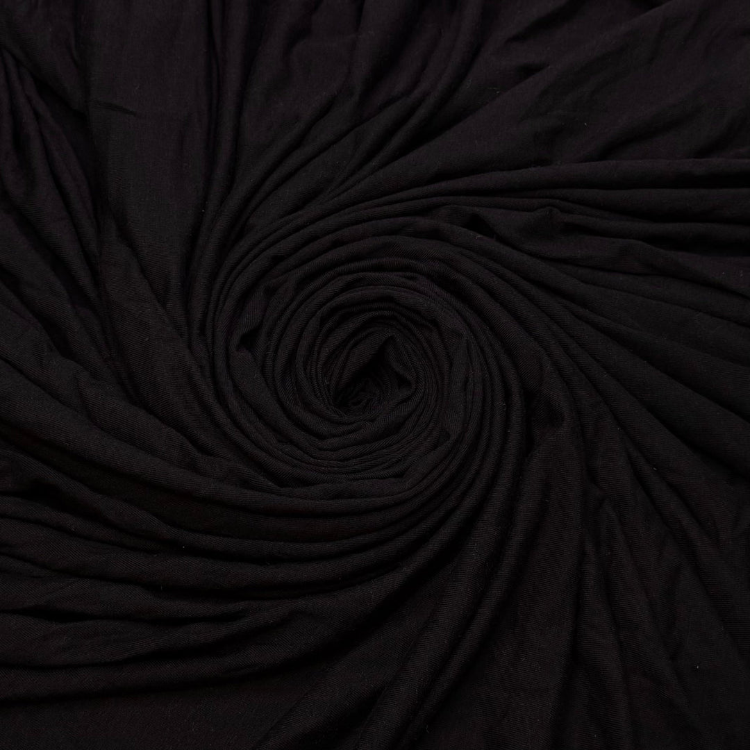 Goth Tulips - Jersey Bamboo Blend Knit - Black - 1.75M Bundle - True Deadstock fabric Fabric by private - Sustainable Textile | FABCYCLE