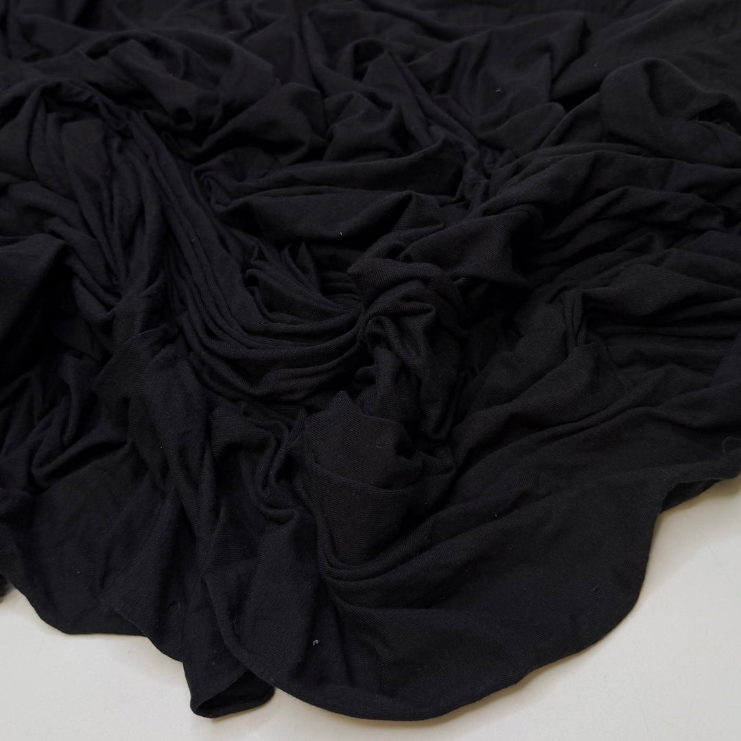Goth Tulips - Jersey Bamboo Blend Knit - Black - 1.75M Bundle - True Deadstock fabric Fabric by private - Sustainable Textile | FABCYCLE