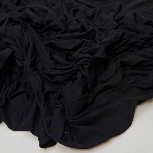 Goth Tulips - Jersey Bamboo Blend Knit - Black - 1.75M Bundle - True Deadstock fabric Fabric by private - Sustainable Textile | FABCYCLE
