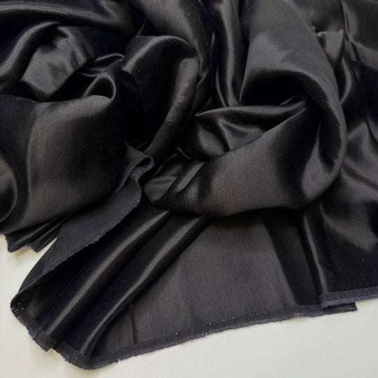 Gothic Gemstone - Satin Silk Woven - Black - 1.65M Bundle - True Deadstock fabric Fabric by private - Sustainable Textile | FABCYCLE