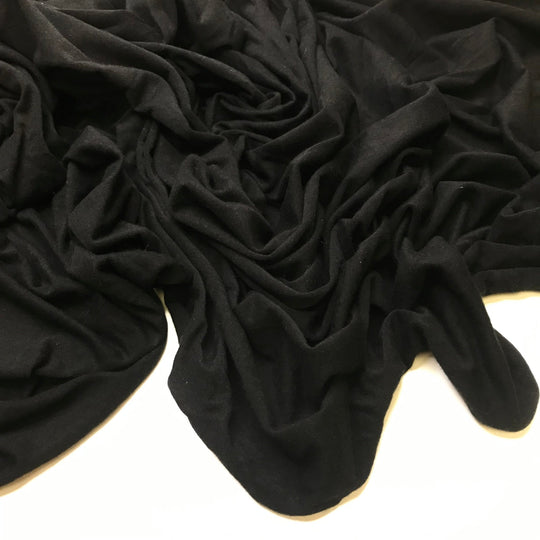Gotta Focus - Jersey Natural Blend Knit - Black - 2.15M Bundle - True Deadstock fabric Fabric by private - Sustainable Textile | FABCYCLE