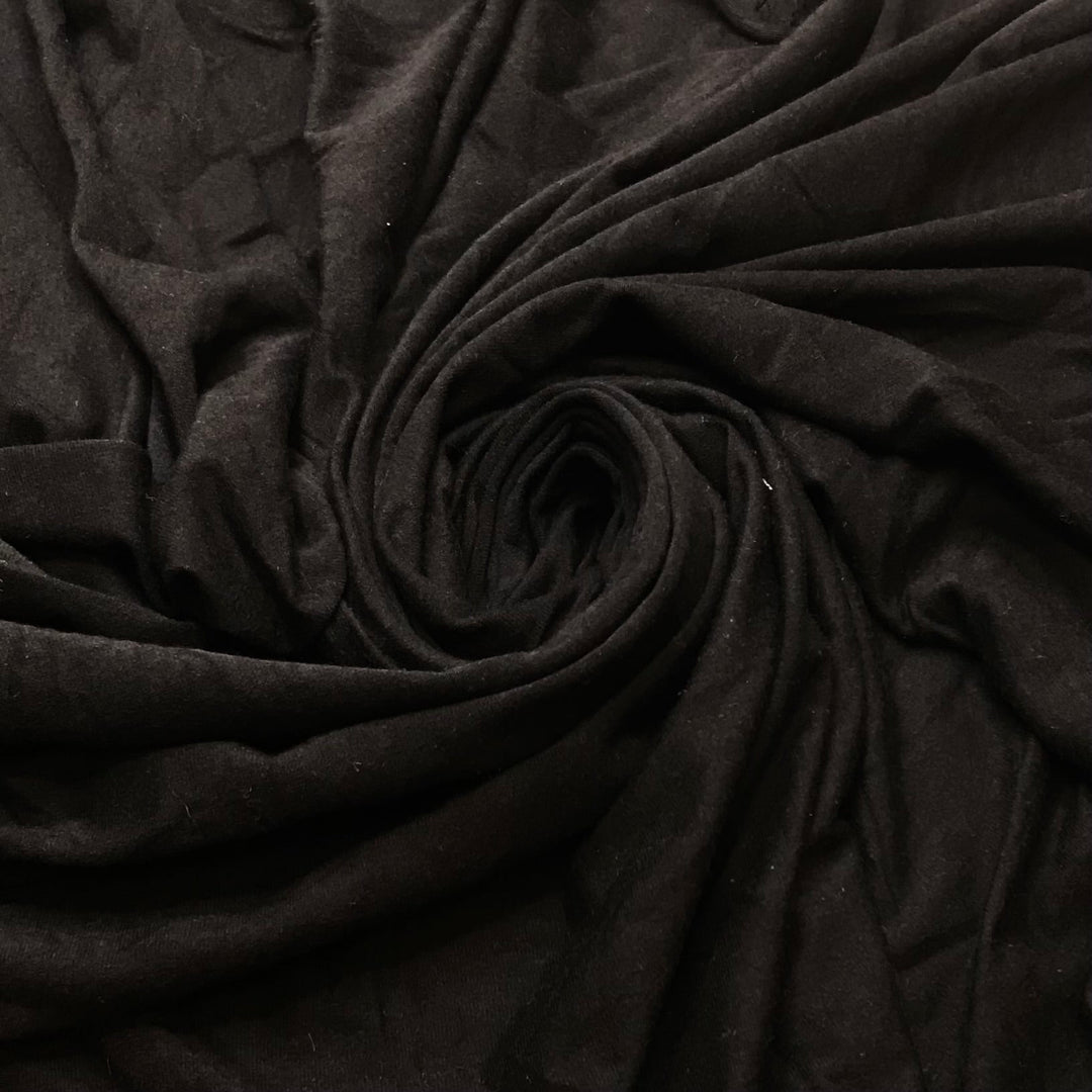 Gotta Focus - Jersey Natural Blend Knit - Black - 2.15M Bundle - True Deadstock fabric Fabric by private - Sustainable Textile | FABCYCLE