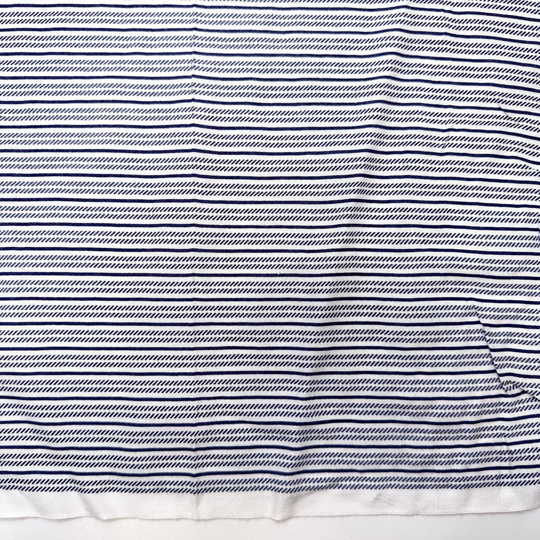 Graduation - Cotton/Bamboo Woven - White/Navy Stripes - 3.15M Bundle - True Deadstock fabric Fabric by private - Sustainable Textile | FABCYCLE