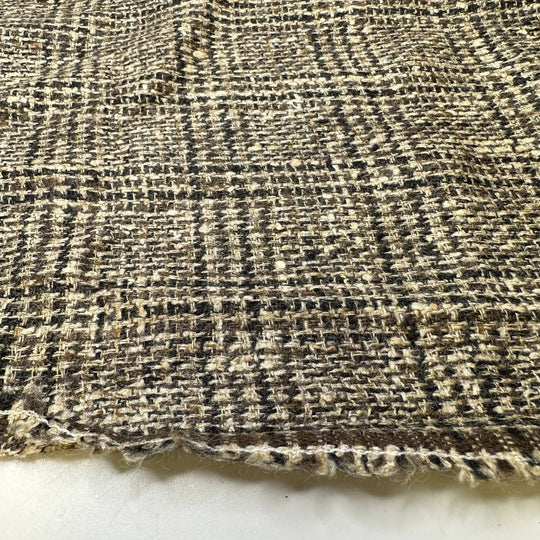 Grandpa Would Be Happy - Tweed Wool Woven - Brown Multi Plaid - 1.25M Bundle - True Deadstock fabric Fabric by private - Sustainable Textile | FABCYCLE