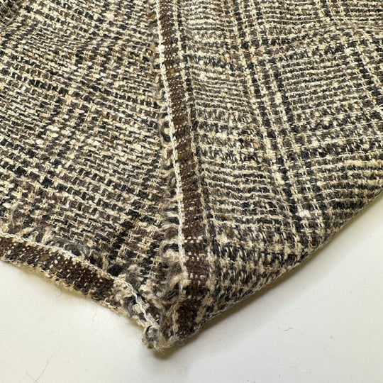 Grandpa Would Be Happy - Tweed Wool Woven - Brown Multi Plaid - 1.25M Bundle - True Deadstock fabric Fabric by private - Sustainable Textile | FABCYCLE