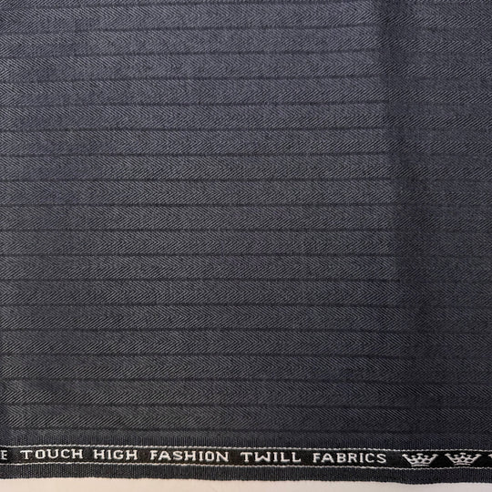 Granite Blocks - Twill Harringbone Wool Woven - Dark Grey Pinstripe - 0.7M Bundle - True Deadstock fabric Fabric by private - Sustainable Textile | FABCYCLE
