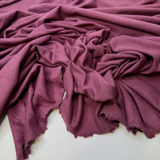 Grapes Into Wine - French Terry Bamboo Blend Knit - Dark Pink - 1.2M Bundle - True Deadstock fabric Fabric by private - Sustainable Textile | FABCYCLE