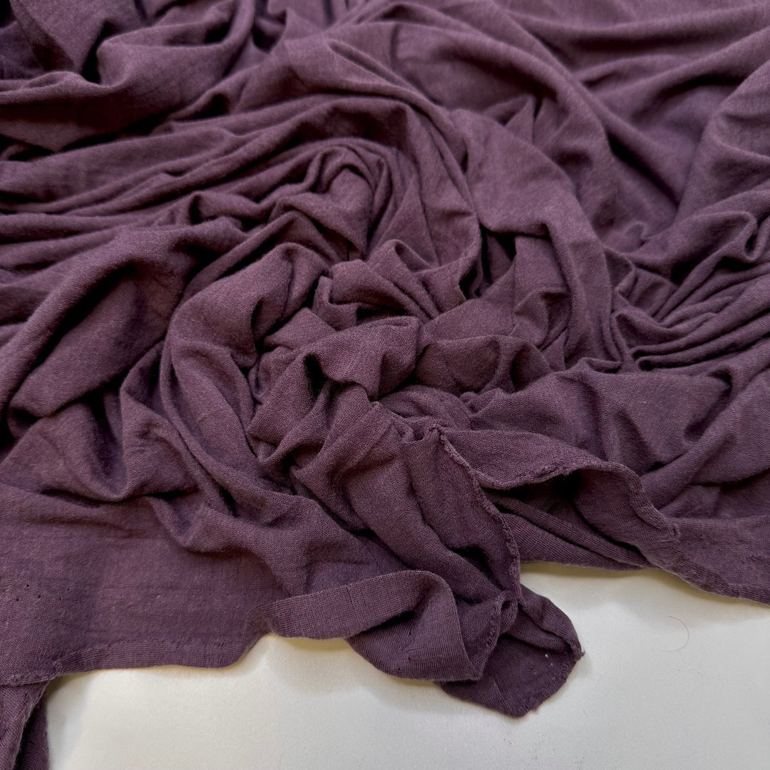 Grapevine - Jersey Wool Blend Knit - Dark Purple - 1.55M Bundle - True Deadstock fabric Fabric by private - Sustainable Textile | FABCYCLE