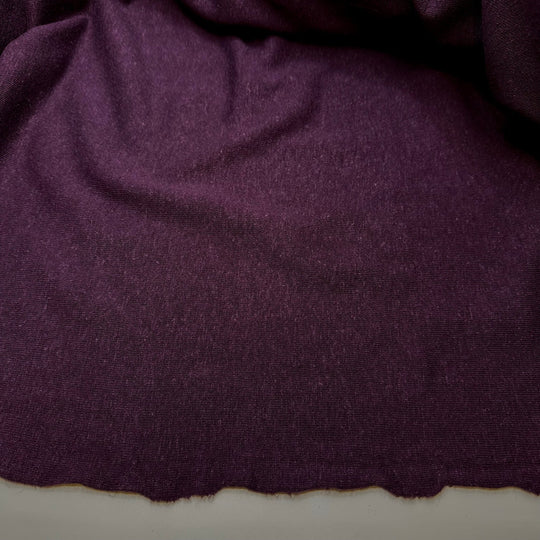 Grapevines - Jersey Fleece Bamboo Blend Knit - Dark Purple - Bundles - True Deadstock fabric Fabric by private - Sustainable Textile | FABCYCLE