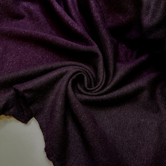Grapevines - Jersey Fleece Bamboo Blend Knit - Dark Purple - Bundles - True Deadstock fabric Fabric by private - Sustainable Textile | FABCYCLE