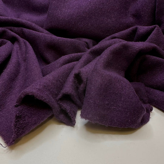 Grapevines - Jersey Fleece Bamboo Blend Knit - Dark Purple - Bundles - True Deadstock fabric Fabric by private - Sustainable Textile | FABCYCLE
