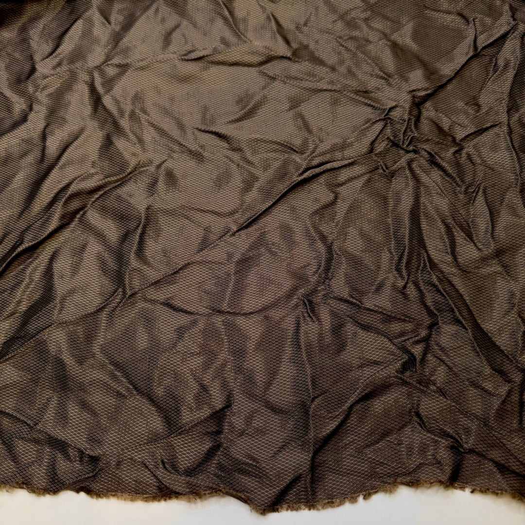 Gravy Boat - Polyester Blend Woven - Brown Geometric - 1.8M Bundle - True Deadstock fabric Fabric by private - Sustainable Textile | FABCYCLE