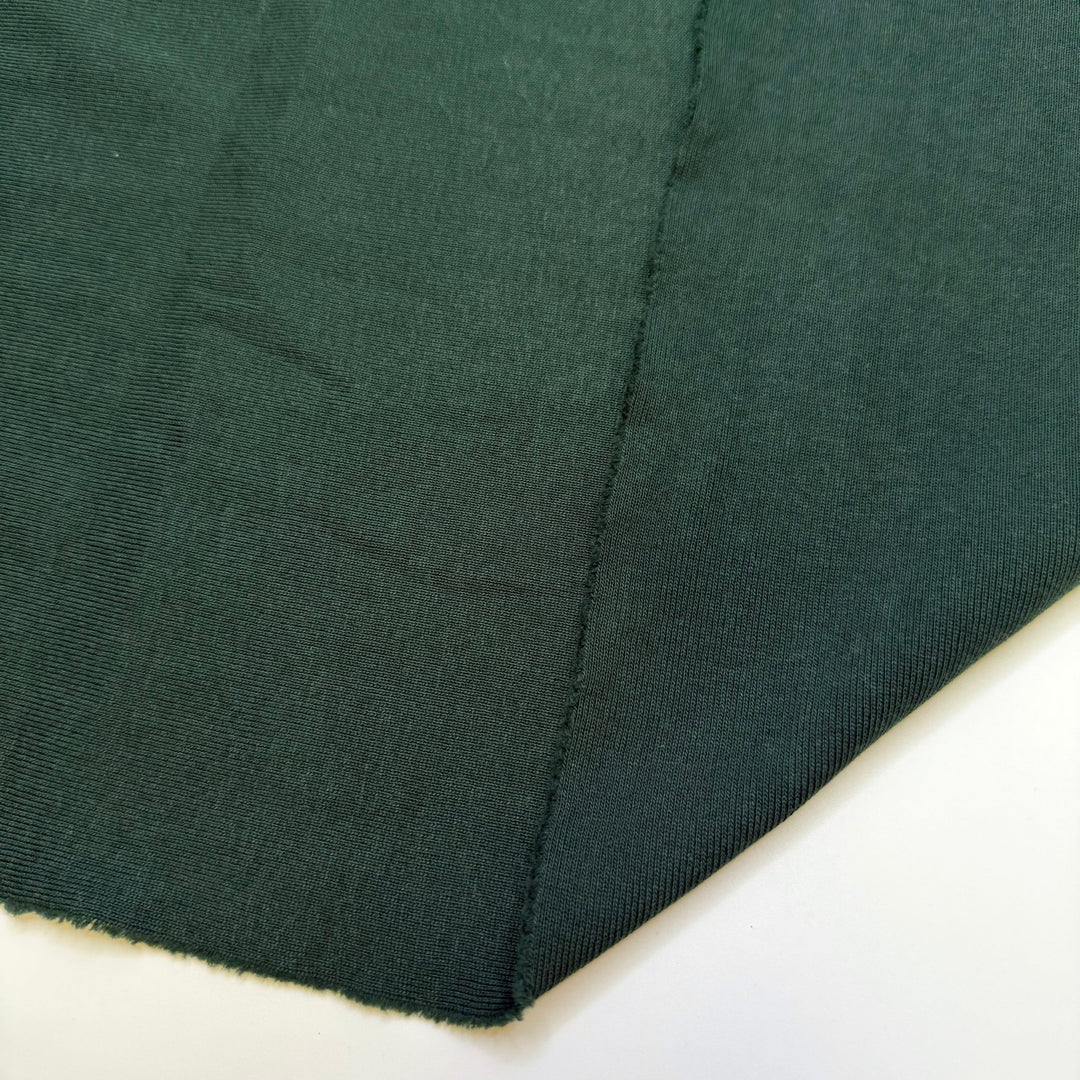 Green Sea Turtle No Longer Endangered - Rib Knit Cotton Blend Knit - Dark Green - 1M Bundle - True Deadstock fabric Fabric by private - Sustainable Textile | FABCYCLE