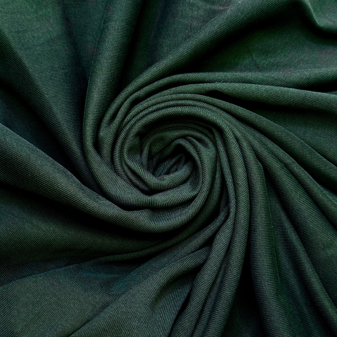 Green Sea Turtle No Longer Endangered - Rib Knit Cotton Blend Knit - Dark Green - 1M Bundle - True Deadstock fabric Fabric by private - Sustainable Textile | FABCYCLE