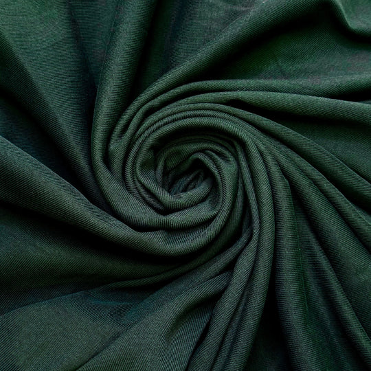 Green Sea Turtle No Longer Endangered - Rib Knit Cotton Blend Knit - Dark Green - 1M Bundle - True Deadstock fabric Fabric by private - Sustainable Textile | FABCYCLE